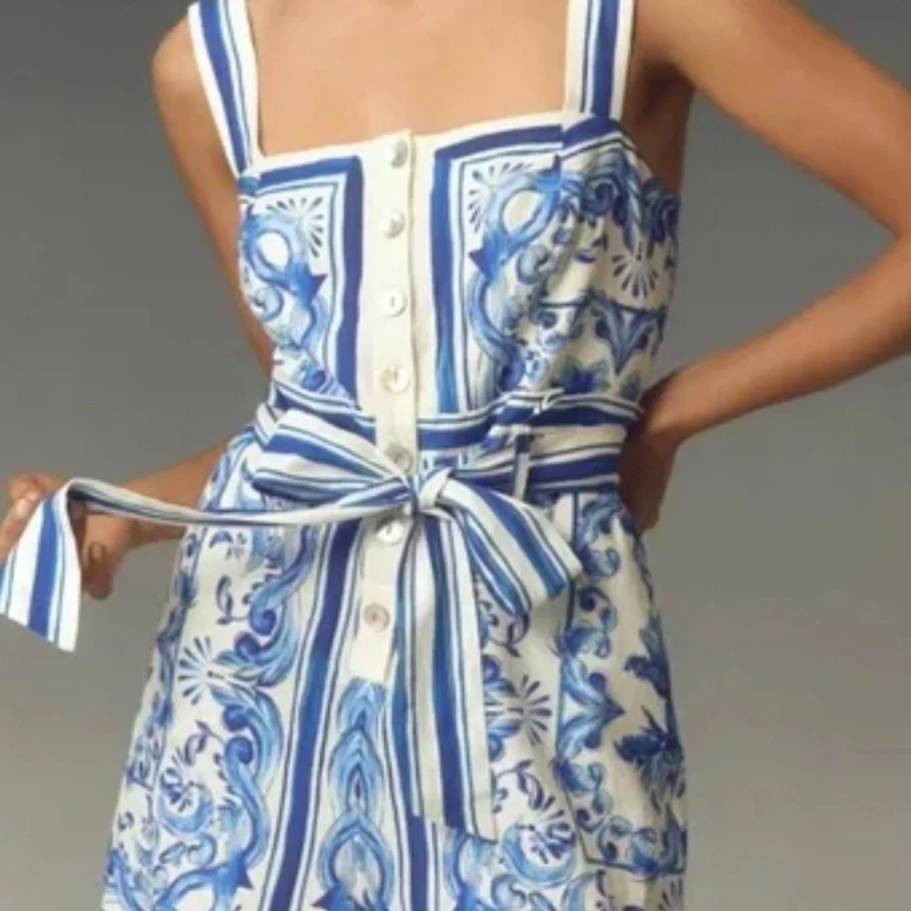 Farm Rio Blue and White Romper - Picture 2 of 8